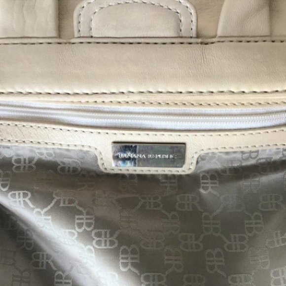 Banana Republic Leather Carryall Bag Shoulder Tote - Picture 10 of 11